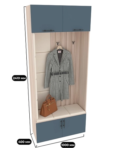 Секция с крючками с подсветкой и мягкими панелями L419