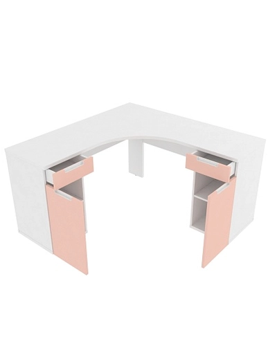 Cтол угловой равносторонний, фасады в эмали LE716