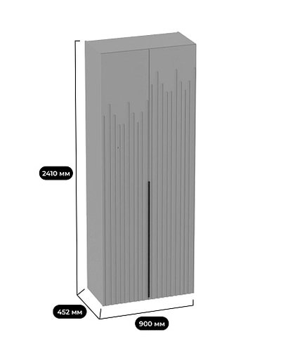 Шкаф 2 дверный, фрезерованные фасады в эмали LE210.44-4