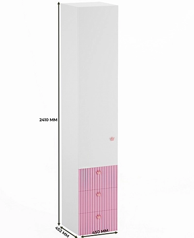 Шкаф однодверный с ящиками, фасады в эмали LE223