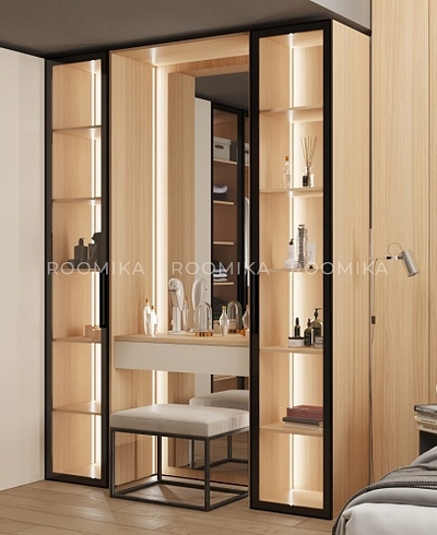 Шкаф со стеклянными фасадом с подсветкой R220.2