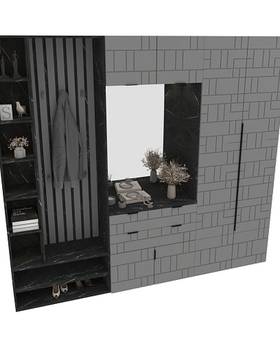 Лацио прихожая, фрезерованные фасады в эмали 31