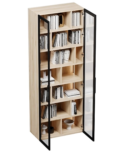 Шкаф-стеллаж со стеклянными фасадами с подсветкой R212