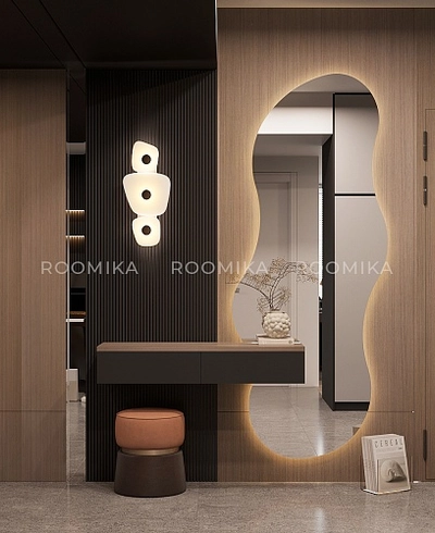 Зеркало L165 с туалетным столиком L515 с подсветкой L/R