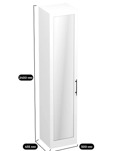 Шкаф однодверный для одежды с зеркалом A221.44-1Z