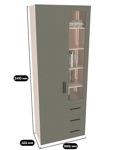 Шкаф комбинированный со стеклом с подсветкой L215S L/R