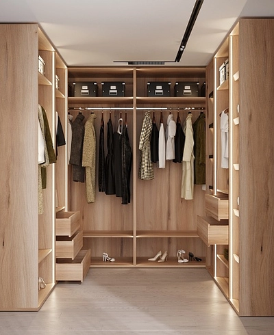 Гардеробная система без фасадов Элементис 6