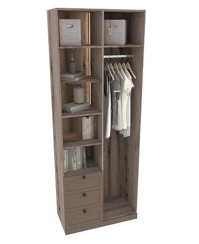 Шкаф для одежды и книг со стеклом А215S с подсветкой