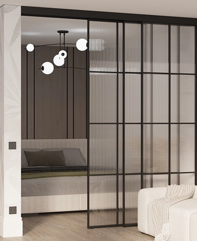 Раздвижная перегородка-купе, стекло Мору GRACE 13