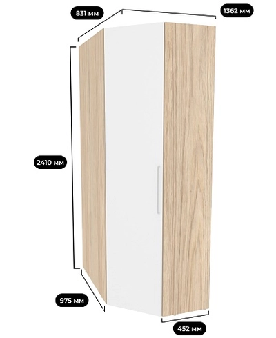 Шкаф угловой L209.44 L/R