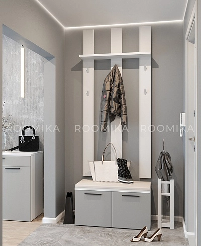 Панель широкая с полкой и крючками L100