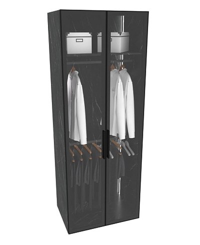 Шкаф для спальни с двумя штангами и полкой с подсветкой R210.60-1