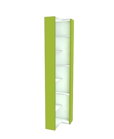 Стеллаж завершающий угловой разносторонний  с подсветкой L230.60 L/R