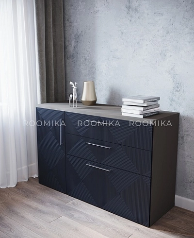 Комод с фрезерованными фасадами в эмали LE706 L/R