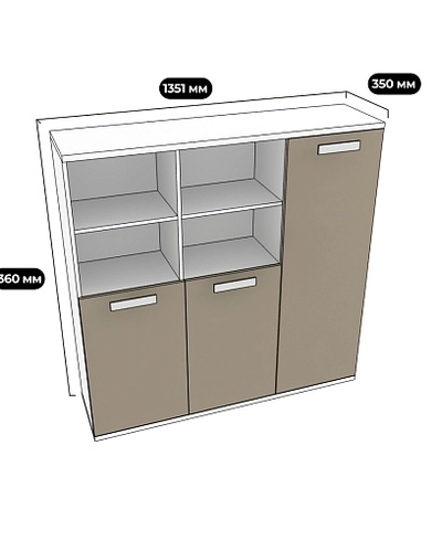 Стеллаж комбинированный низкий E402