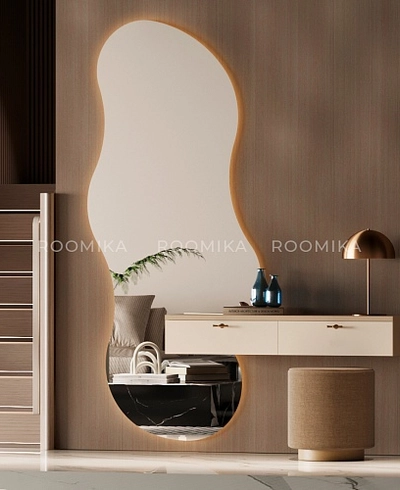 Зеркало L165 с туалетным столиком L515 с подсветкой L/R