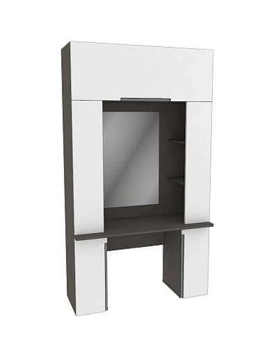 Стол туалетный с секцией и зеркалом, фасады в эмали LE404.44