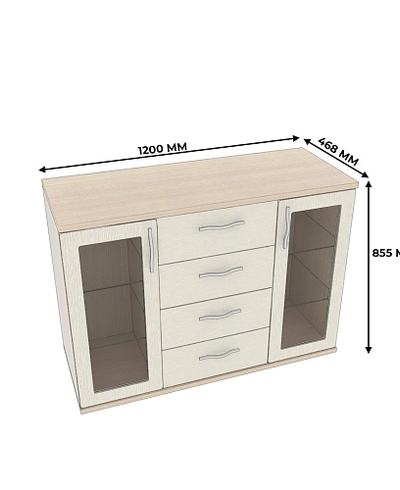 Комод со стеклянными полками P707.1