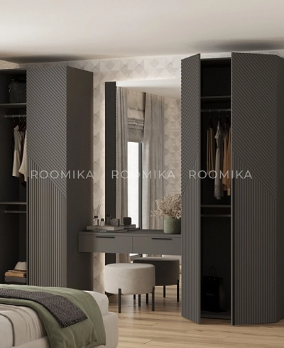 Шкафная группа Лацио фрезерованные фасады в эмали 34