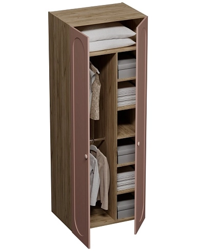 Шкаф двухдверный глубокий, фрезерованные фасады в эмали LE210.60-4