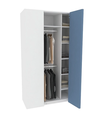 Шкаф со складными дверьми и фальш панелью, фасады в эмали LE206 L/R