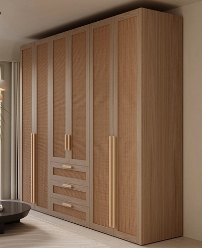 Шкафная группа, фасады натуральный ротанг Лацио 16