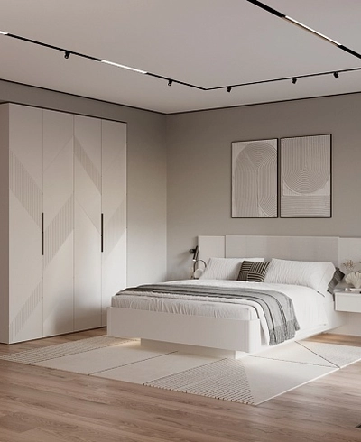 Шкаф 2 дверный, фрезерованные фасады в эмали LE210.60-1