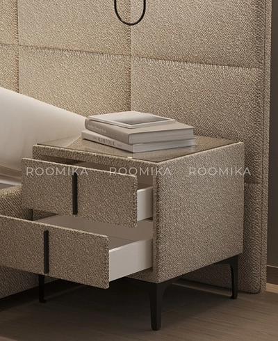 Cпальня с мягкой кроватью ВЕРСАЛ и мягкими тумбами 201