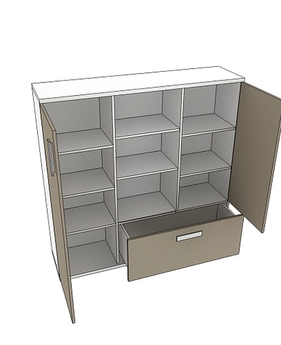 Стеллаж комбинированный низкий с ящиком E403