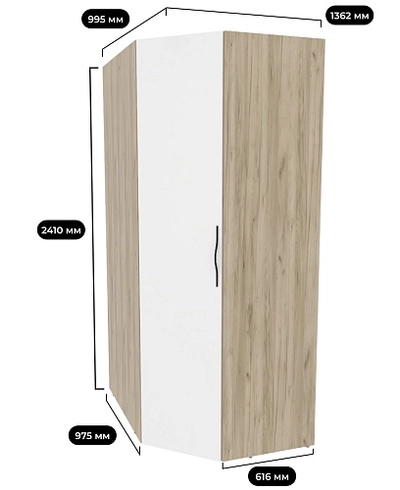 Шкаф угловой L209.60 L/R