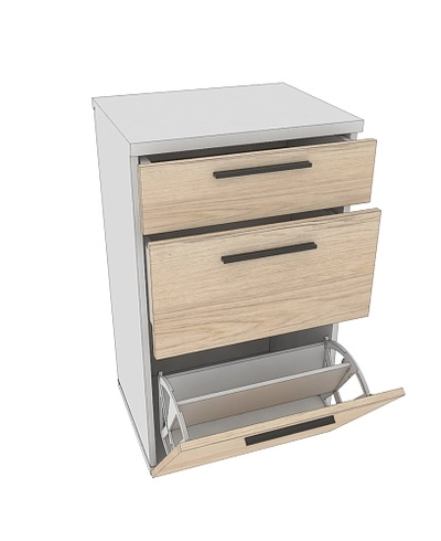 Тумба узкая 2 ящ. L875