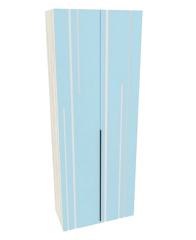 Шкаф двухдверный узкий, фрезерованные фасады в эмали LE210.44-1