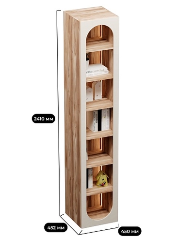 Шкаф-стеллаж с фальш-панелью МДФ с подсветкой LG223.3