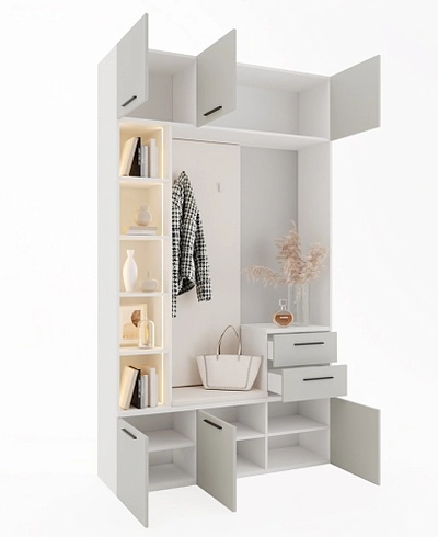 Секция с вешалкой и стеллажом L416