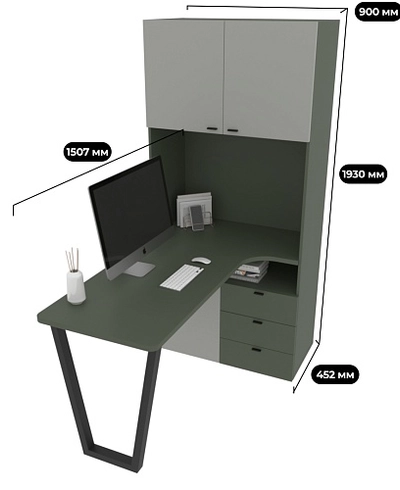 Cтол-стеллаж, фасады в эмали LE402 L/R