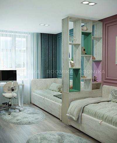 Стеллаж-тумба перегородка со вставками L239.90