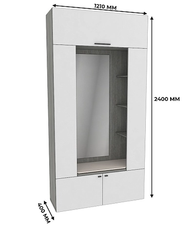 Секция с зеркалом и полками LG-408