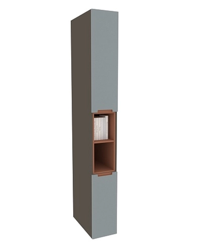 Шкаф книжный с нишей узкий, фасады в эмали LE226.300.600