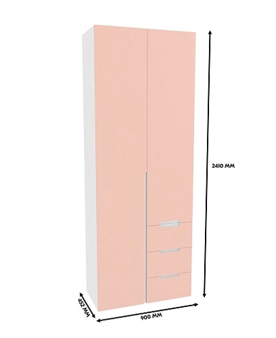 Шкаф комбинированный, фасады в эмали LE215 L/R