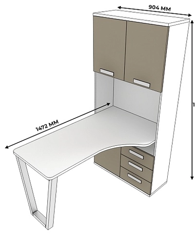 Шкаф со встроенным столом шириной 904мм E404 L/R