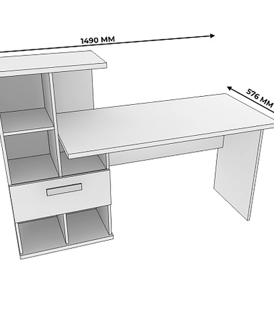 Рабочий стол со встроенным стеллажом HOF421