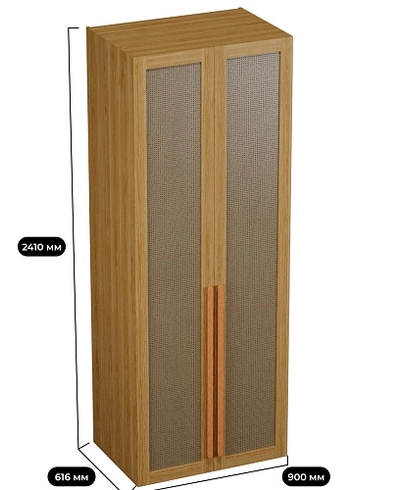 Шкаф двустворчатый, фасады натуральный ротанг L210.60-3