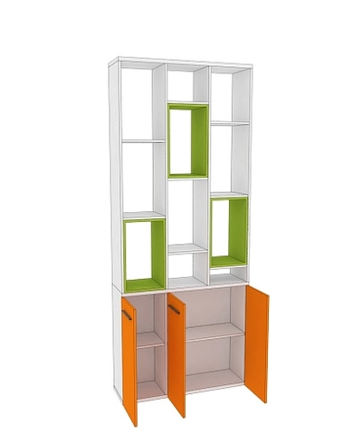 Стеллаж-тумба перегородка со вставками L239