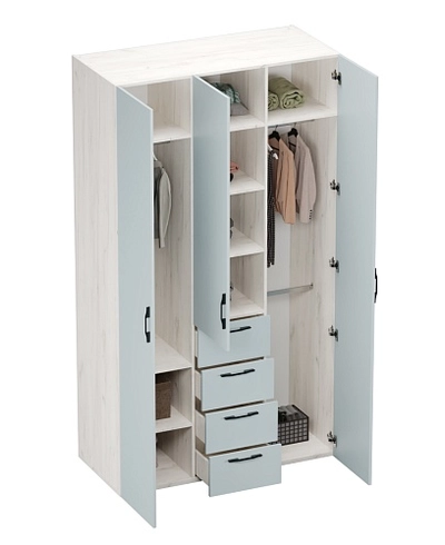 Шкаф трехдверный с ящиками глубокий L203.60