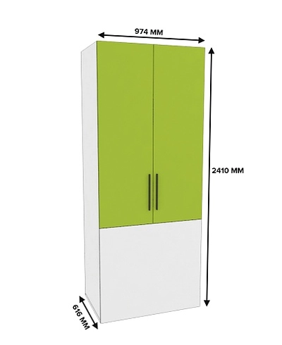 Шкаф двухдверный с фальш стенкой L212