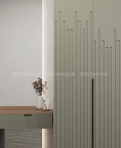 Шкафы для прихожей Лацио , фрезерованные фасады в эмали 15