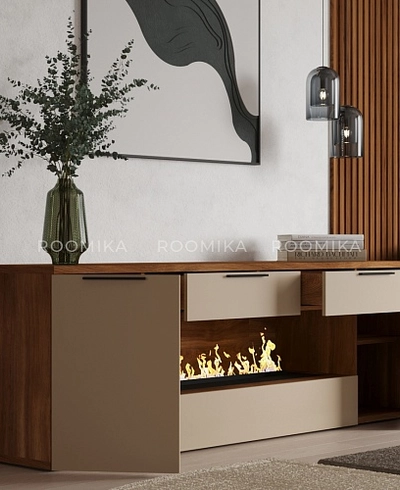 Тумба ТВ напольная с электрокамином L550.450