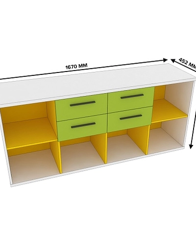 Cтеллаж для игрушек с ящиками L405