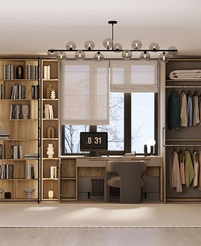 Шкаф-стеллаж со стеклянными фасадами с подсветкой R212