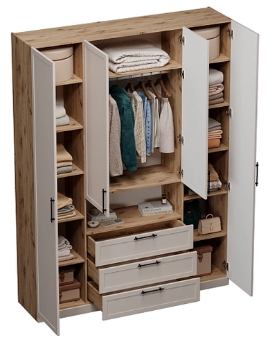 Шкаф четырехдверный для одежды с нишей A205